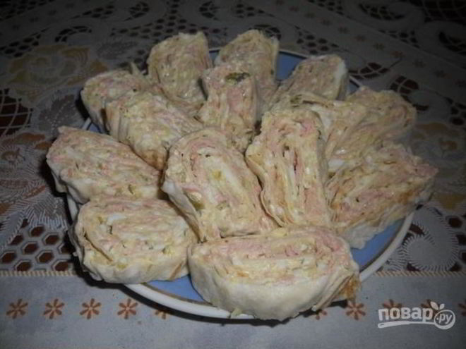 Рецепт закуски оливье-рулет