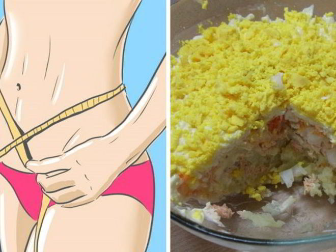 Рецепт диетического салата мимоза