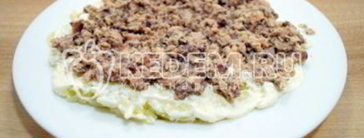 классический салат мимоза. Шаг 6