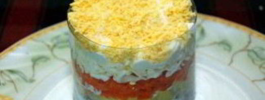 мимоза с консервой. Шаг 7