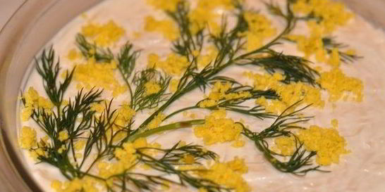 Мимоза с маслом и сыром