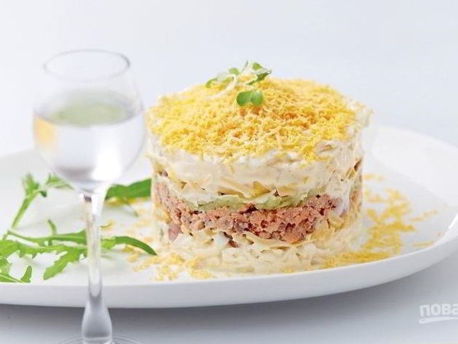 Рецепт мимозы с маслом