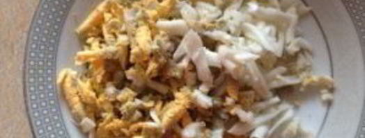 салат альтернативная мимоза. Шаг 3