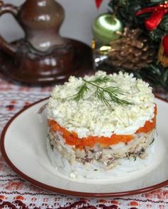 Салат мимоза классический с рисом