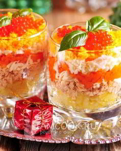 Салат Мимоза новогодний