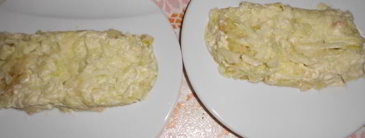 салат мимоза по-новому. Шаг 4