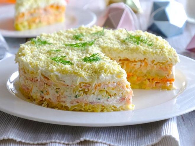 Рецепт салата мимоза с горбушей