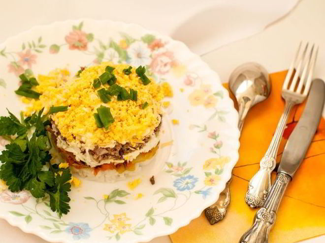 Рецепт салата мимоза с грибами