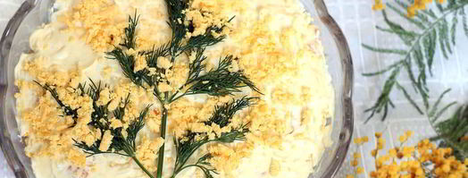 салат мимоза с консервированной горбушей. Шаг 8