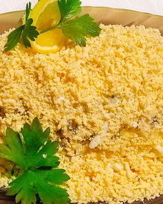 Салат Мимоза с консервой и сливочным маслом