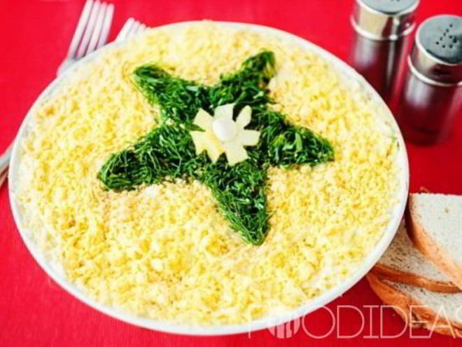 Рецепт салата мимоза с маслом