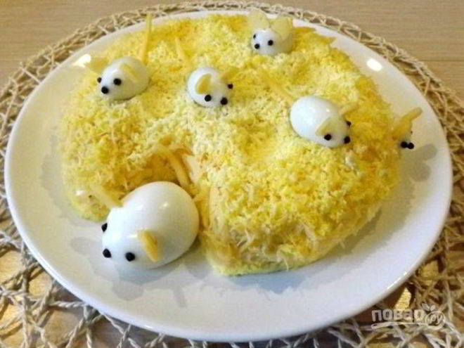 Рецепт салата мимоза с мышками
