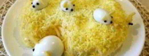 салат мимоза с мышками. Шаг 14