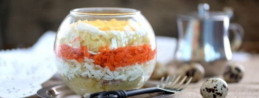 салат мимоза с печенью трески. Шаг 12