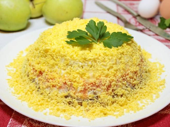 Рецепт салата мимоза с плавленным сыром