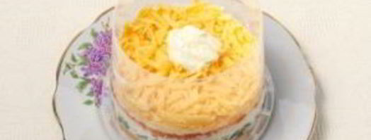 салат мимоза с рисом и сыром. Шаг 9