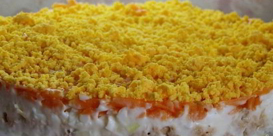 Салат Мимоза с рисом