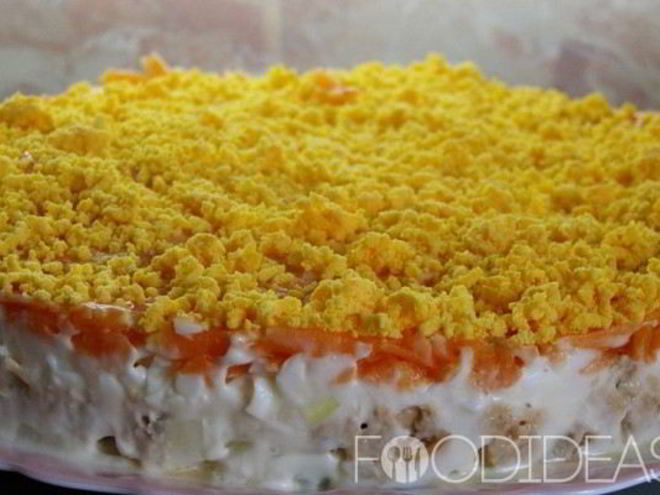 Рецепт салата мимоза с рисом