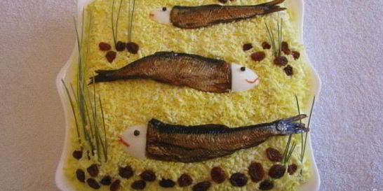 Салат Мимоза со шпротами