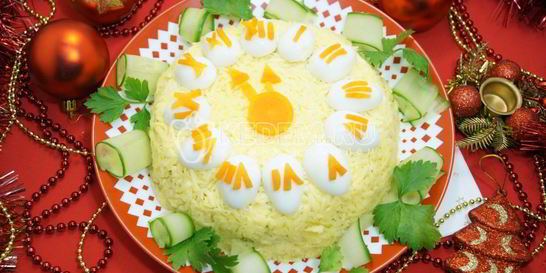 Салат Новогодние часы