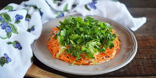 Салат Оргазм с жареными шампиньонами