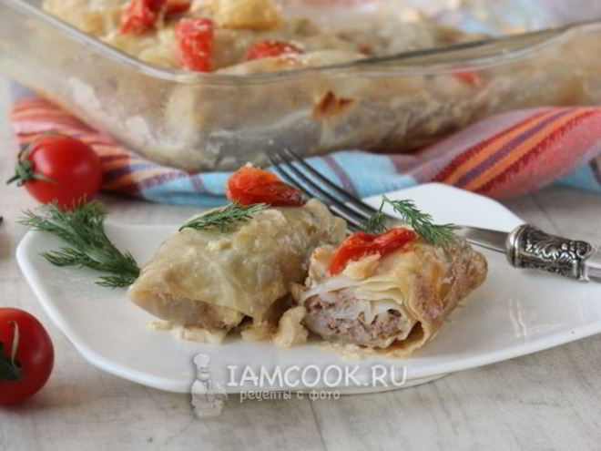 Рецепт голубцов под шубой в духовке