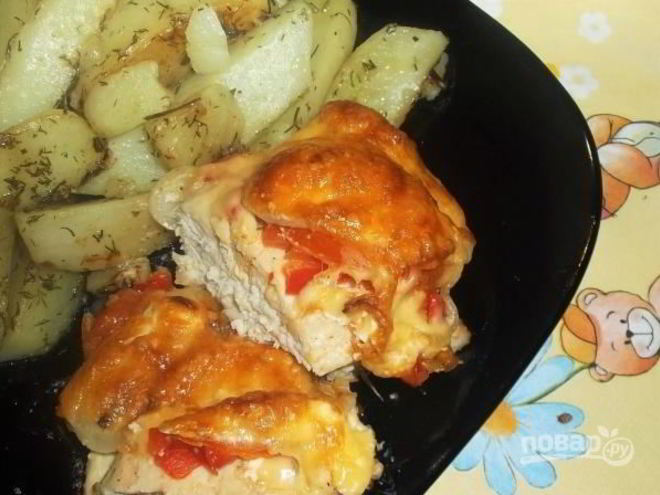 Рецепт куриной грудки под шубой в духовке