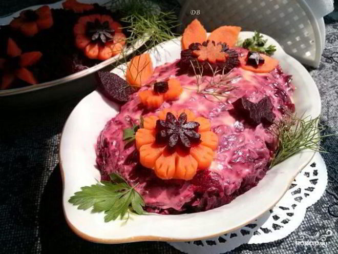 Рецепт новогодней сельди под шубой