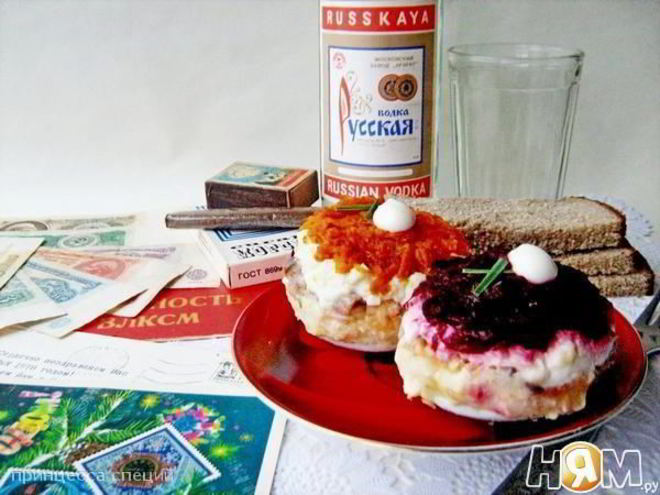 Рецепт пирожных сельдь под шубой