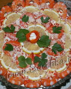 Салат Креветки под шубой