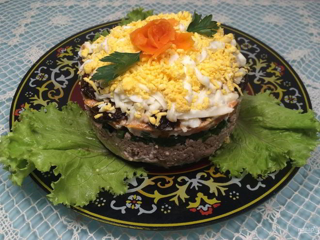 Рецепт салата печень под шубой