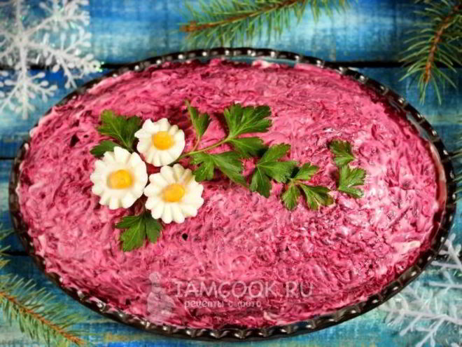 Рецепт салата скумбрия под шубой