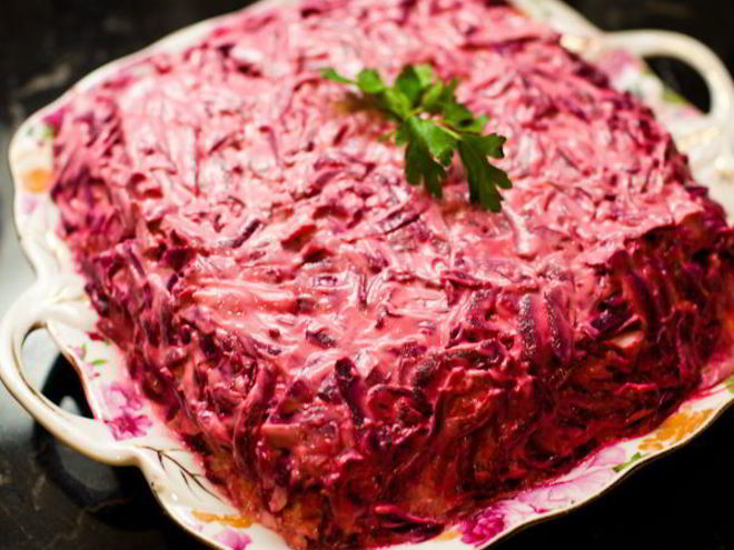 Рецепт сельди под шубой с яблоком