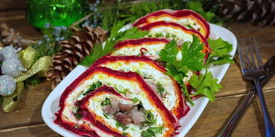 Сельдь под шубой в лаваше