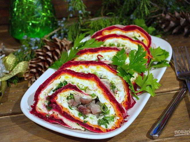 Рецепт сельди под шубой в лаваше