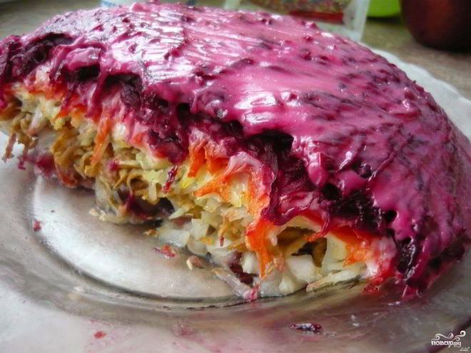 Рецепт селедки под шубой с яблоком