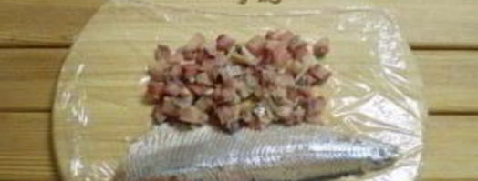 селедка под шубой в виде обезьянки. Шаг 3