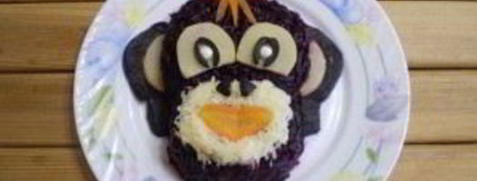 селедка под шубой в виде обезьянки. Шаг 11