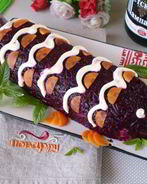 Селедка под шубой в виде рулета