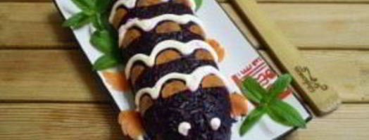 селедка под шубой в виде рулета. Шаг 11