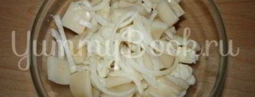 салат с кальмарами и цветной капустой. Шаг 6