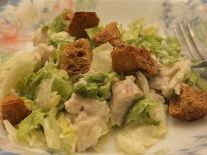 Рецепт низкокалорийного салата цезарь