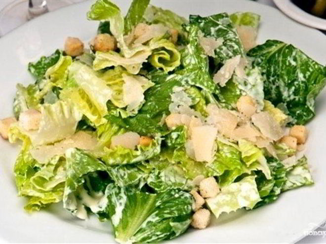 Рецепт салата цезарь с майонезом