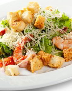 Салат Цезарь с морепродуктами