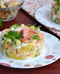 Салаты с креветками