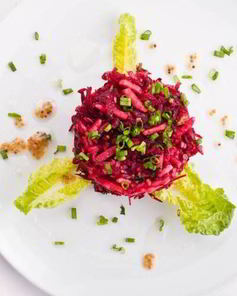 Свекольный салат с креветками