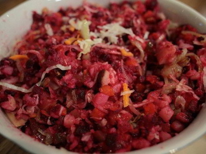 Рецепт литовского винегрета с грибами