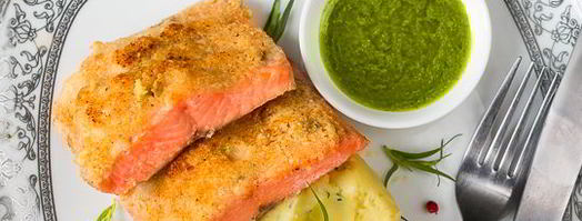 лосось с хрустящей корочкой и эстрагоновым винегретом. Шаг 17