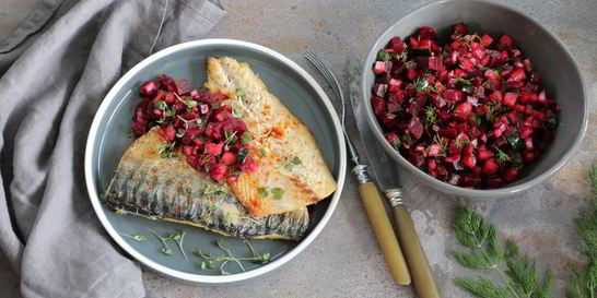 Скумбрия-гриль с летним винегретом