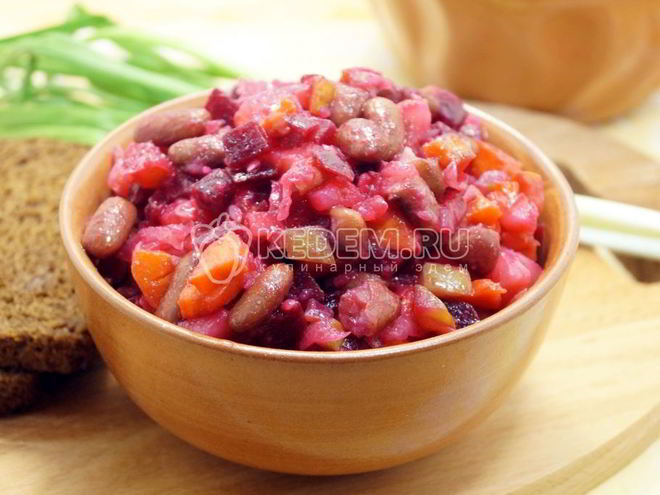 Рецепт винегрета классического с фасолью